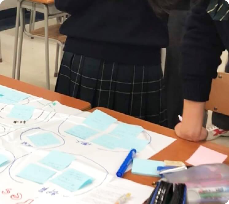 グループワークをする生徒